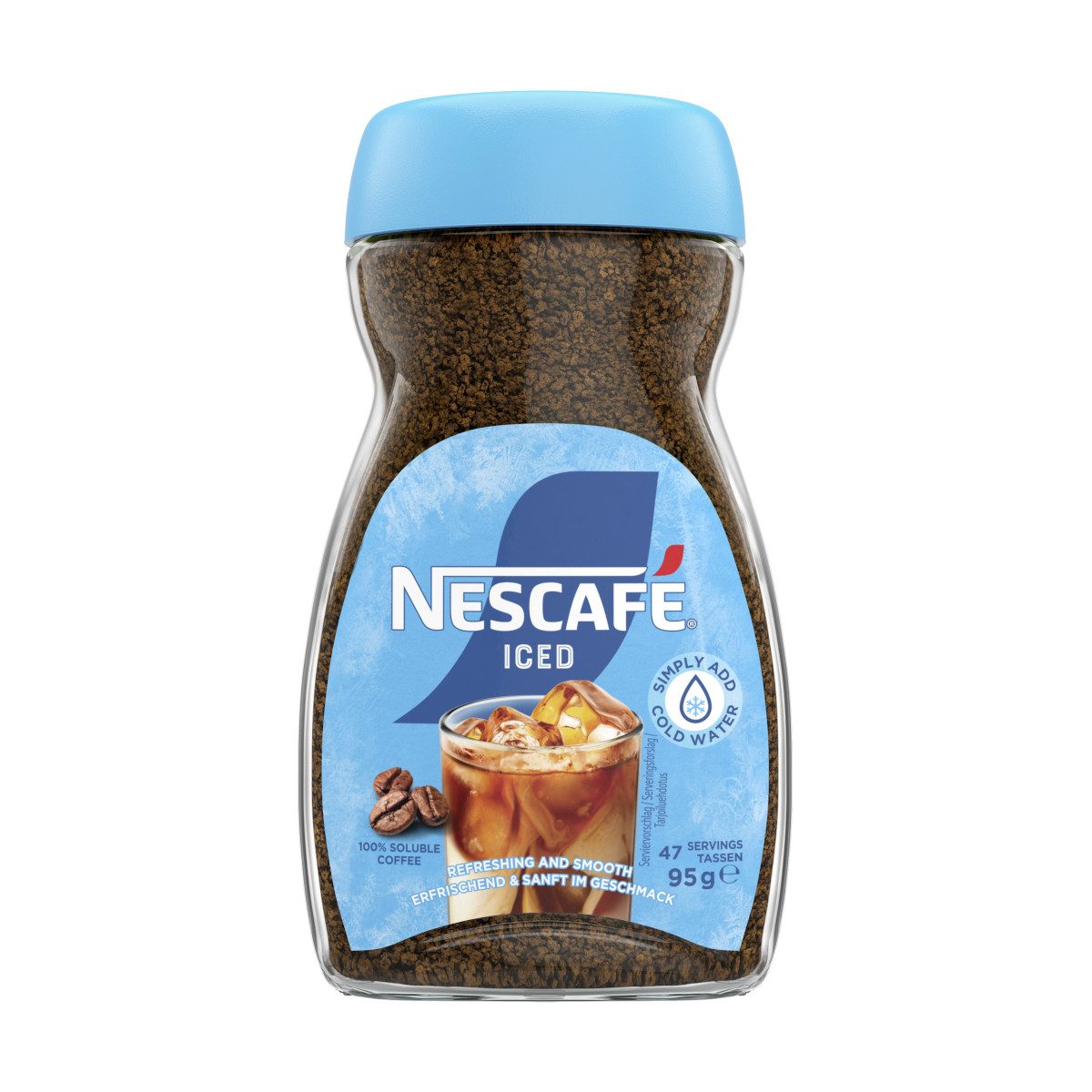 NESCAFE Kaffee, Nescafe Iced Roast Instant Löslicher Bohnenkaffee Packung 95g