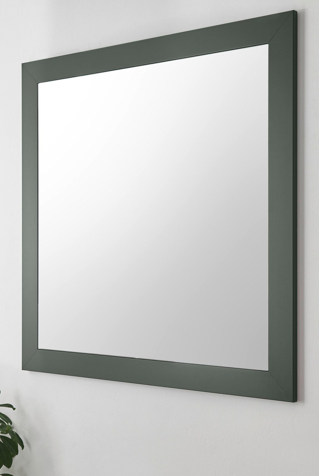 Furn.Design Wandspiegel Forres (Garderobenspiegel Landhaus in dunklem Grün, 82 x 82 cm), mit großer Spiegelfläche