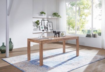 FINEBUY Esstisch FB40056 (Akazie Massivholz 120x60x76 cm Esszimmertisch), Küchentisch Esszimmer Modern, bis zu 6 Personen