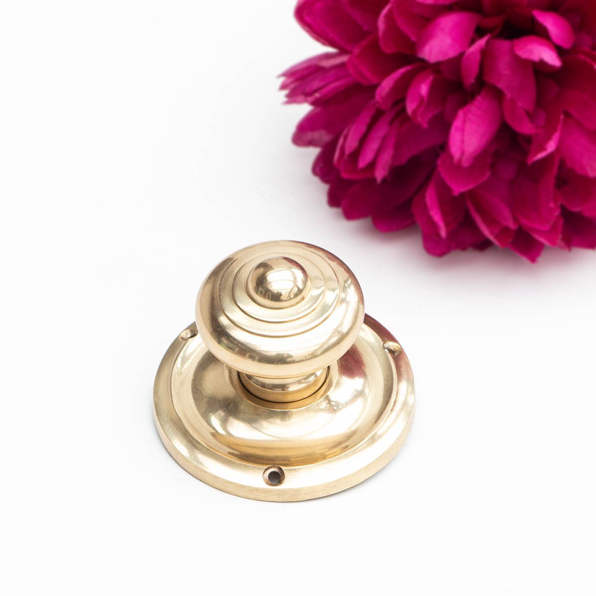 Antikas Türbeschlag Knauf für Haustüren-Knauf feststehend- Türknauf, PZ, Messing glanz