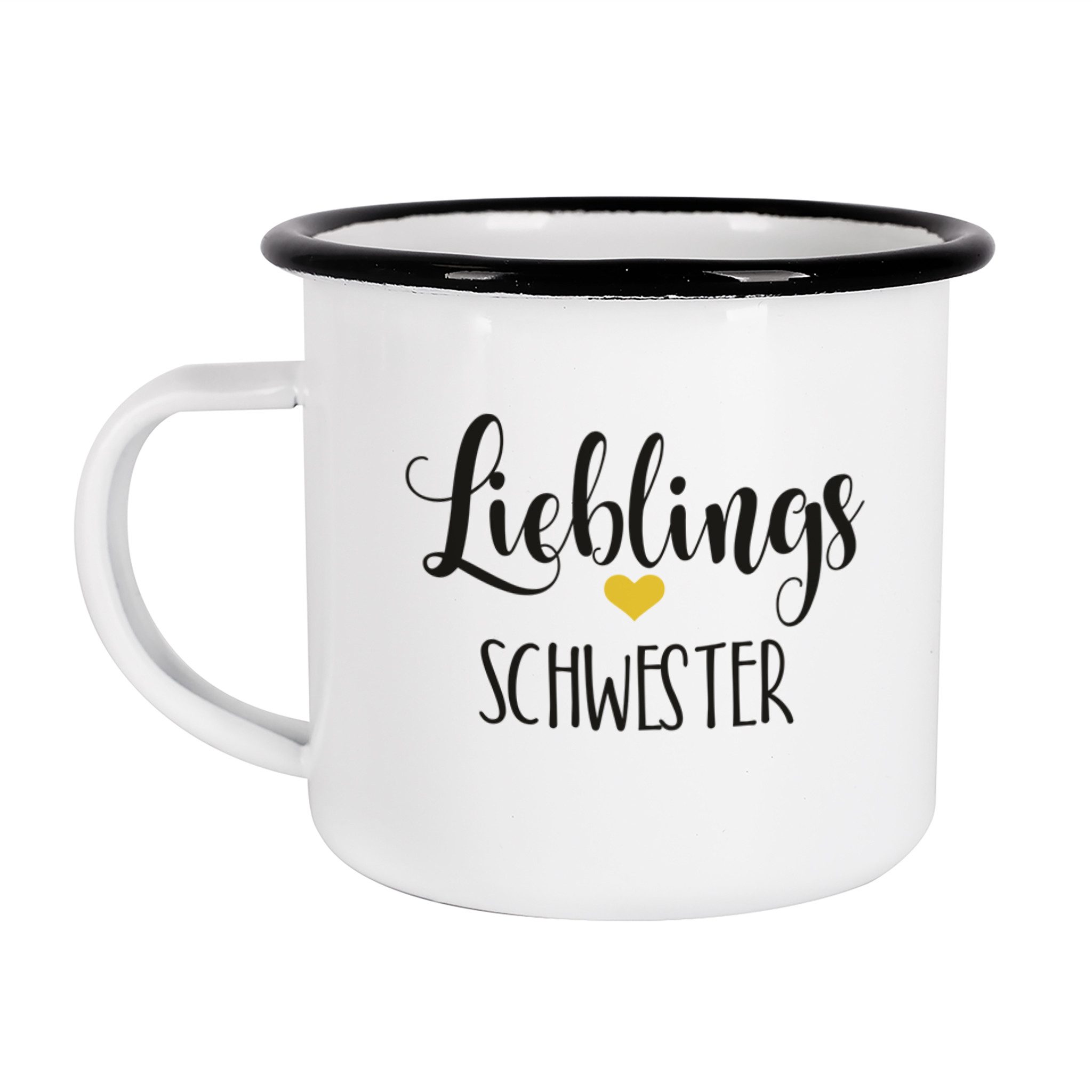 Herz & Heim Tasse aus Metall mit Motiv für die Liebsten