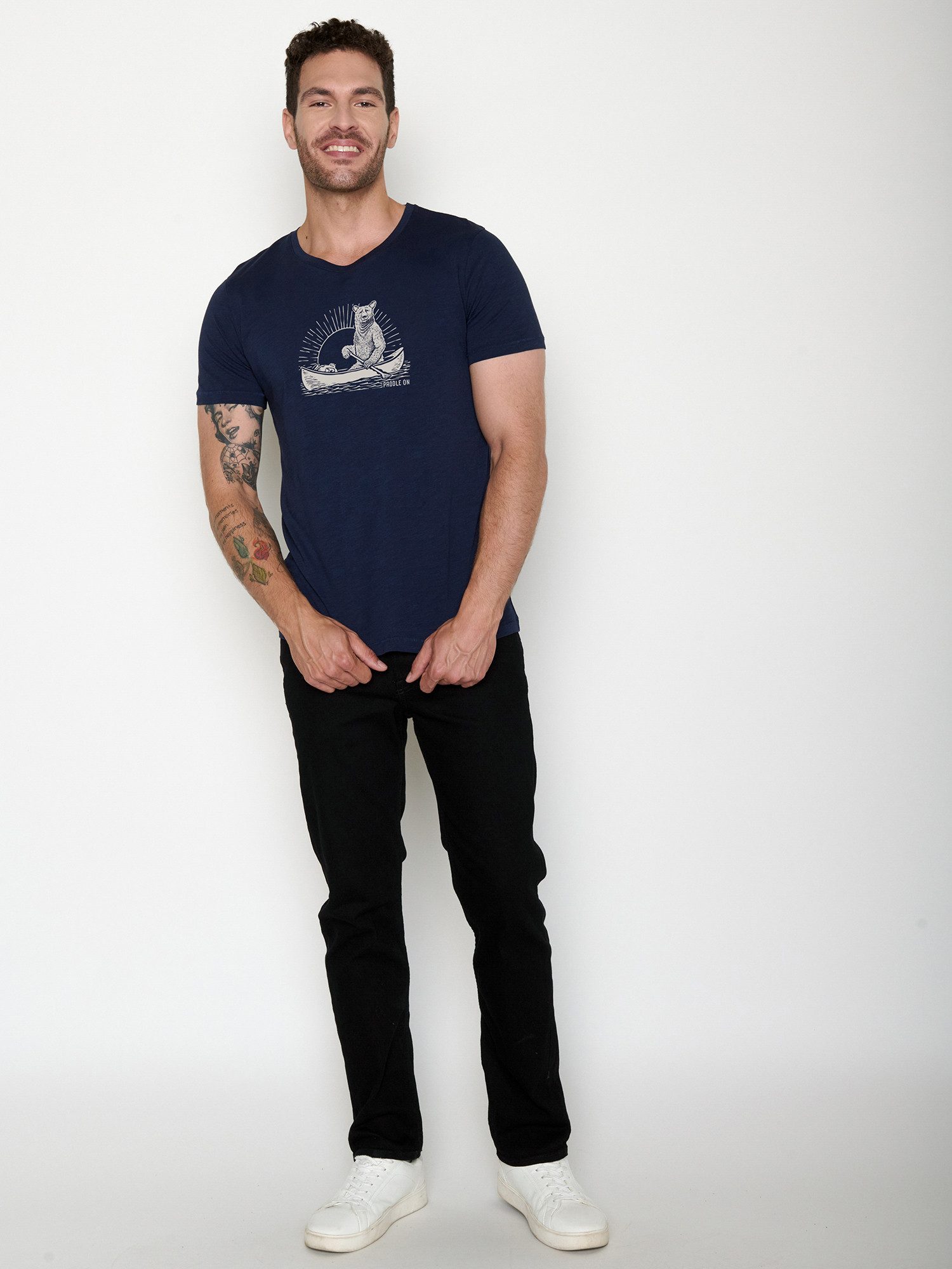 GreenBomb T-Shirt Spice Bear Canoe (1-tlg., 1) Rundhalsausschnitt, Bio-Baumwolle, GOTS Zertifiziert