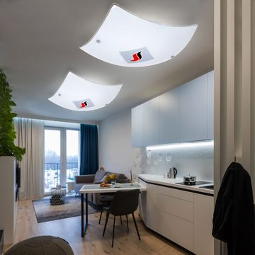 EGLO Deckenstrahler, Leuchtmittel nicht inklusive, Design Decken Lampe Wohn Zimmer Beleuchtung Wand Leuchte Glas
