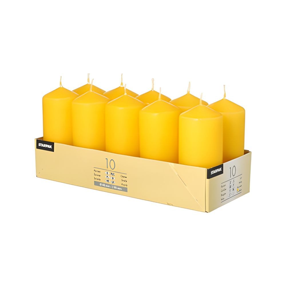 PAPSTAR Stumpenkerze Stumpenkerzen Ø 40 mm, 90 mm goldgelb 40 Stk