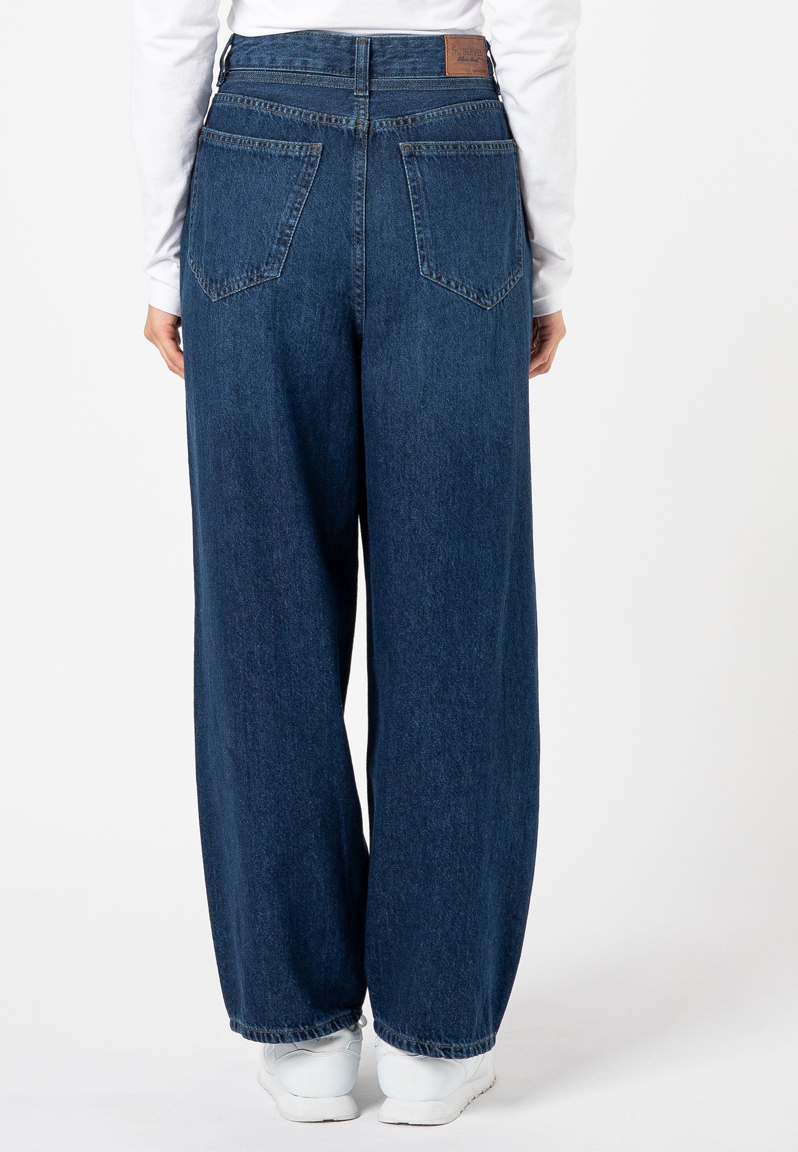 Loose-fit-Jeans SUBLEVEL Jeans dark-blue Barrel-Fit