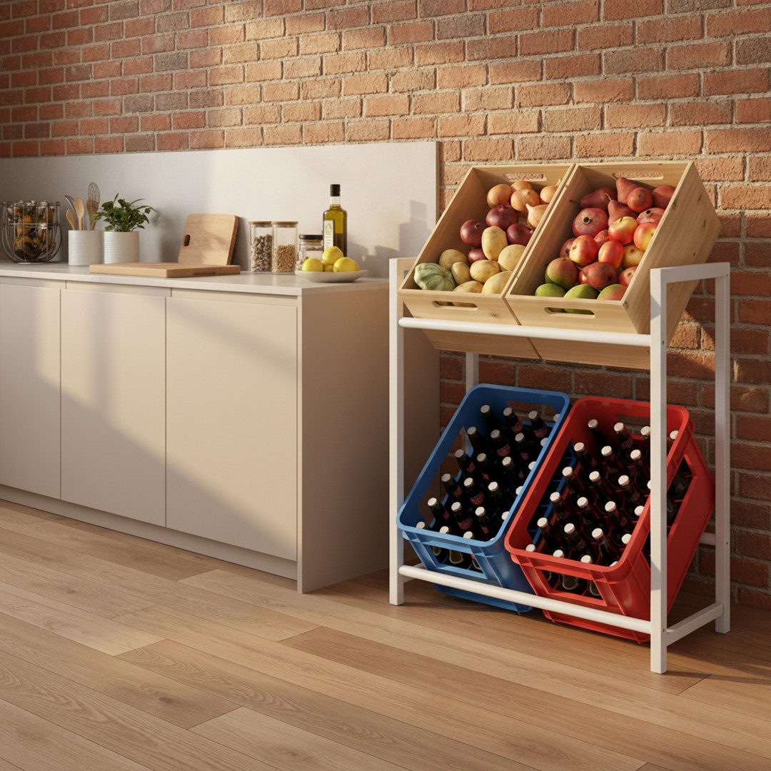 STEELSØN Flaschenregal Macondo aus Metall, Getränkekistenregal weiß, für 4 günstig online kaufen