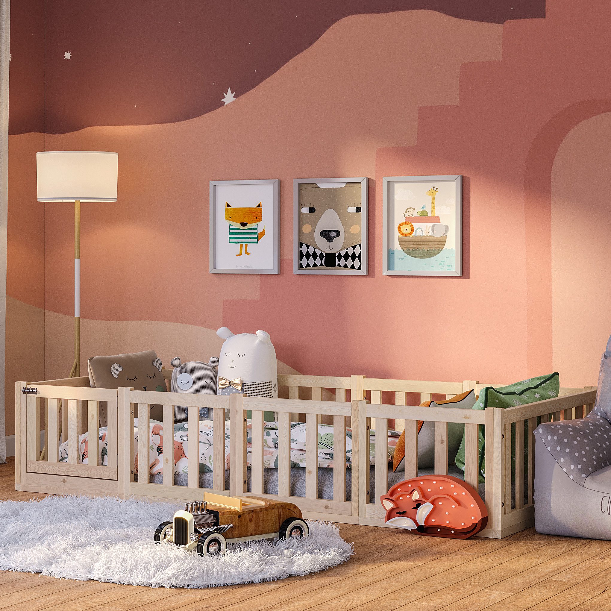 Bellabino Kinderbett Tapi (Bodenbett mit Rausfallschutz günstig online kaufen