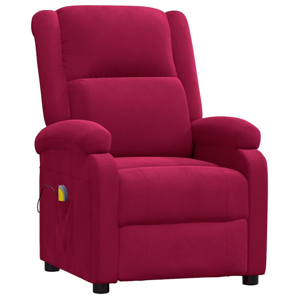 vidaXL Massagesessel Massagesessel Weinrot Samt (1-St)