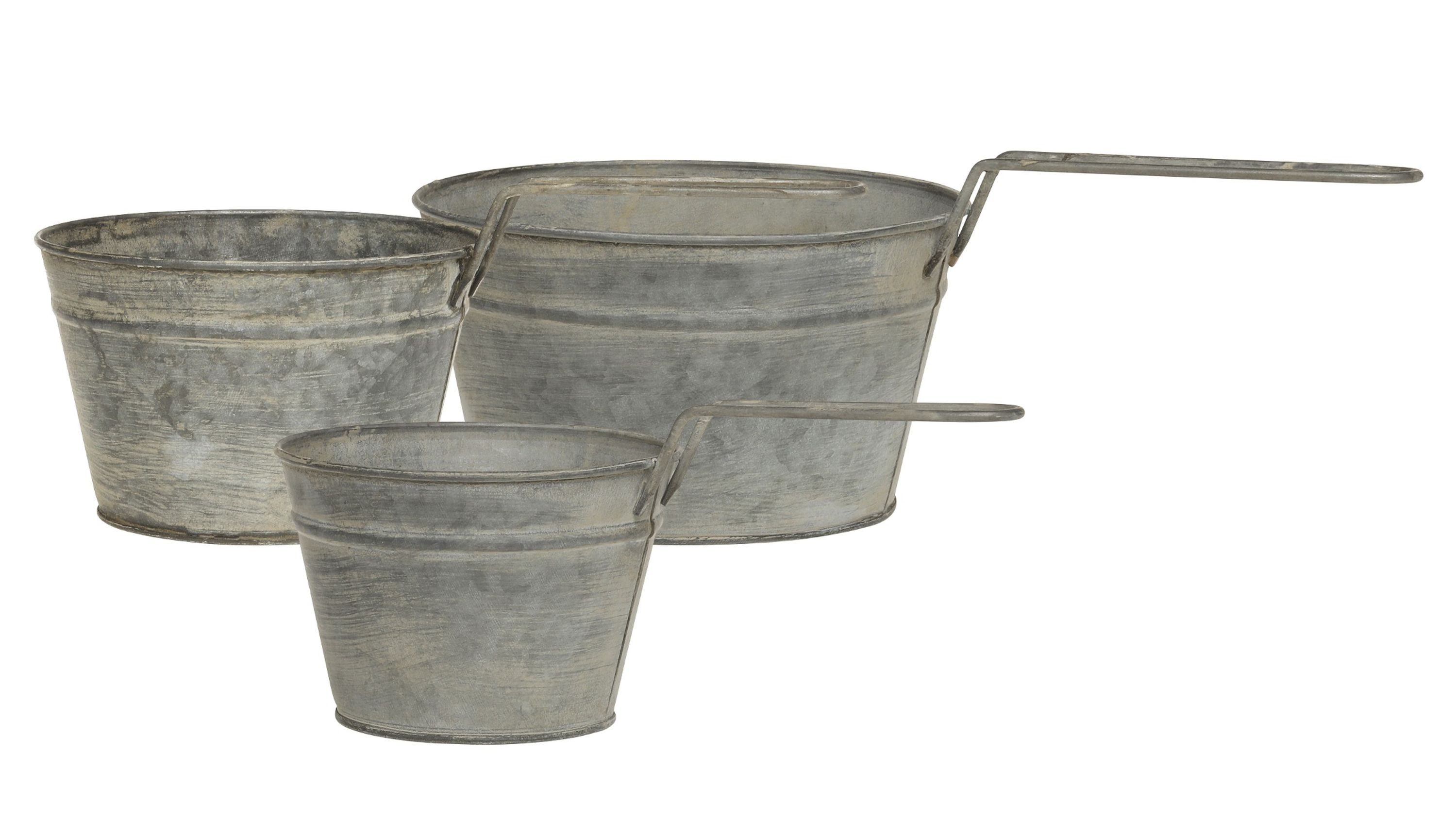 Chic Antique Blumentopf Chic Antique - 3er Set Blumentopf Pflanztopf mit Griff D13/15/17,5cm (Set bestehend aus 3 unterschiedlich großen Цветочные горшкиn)