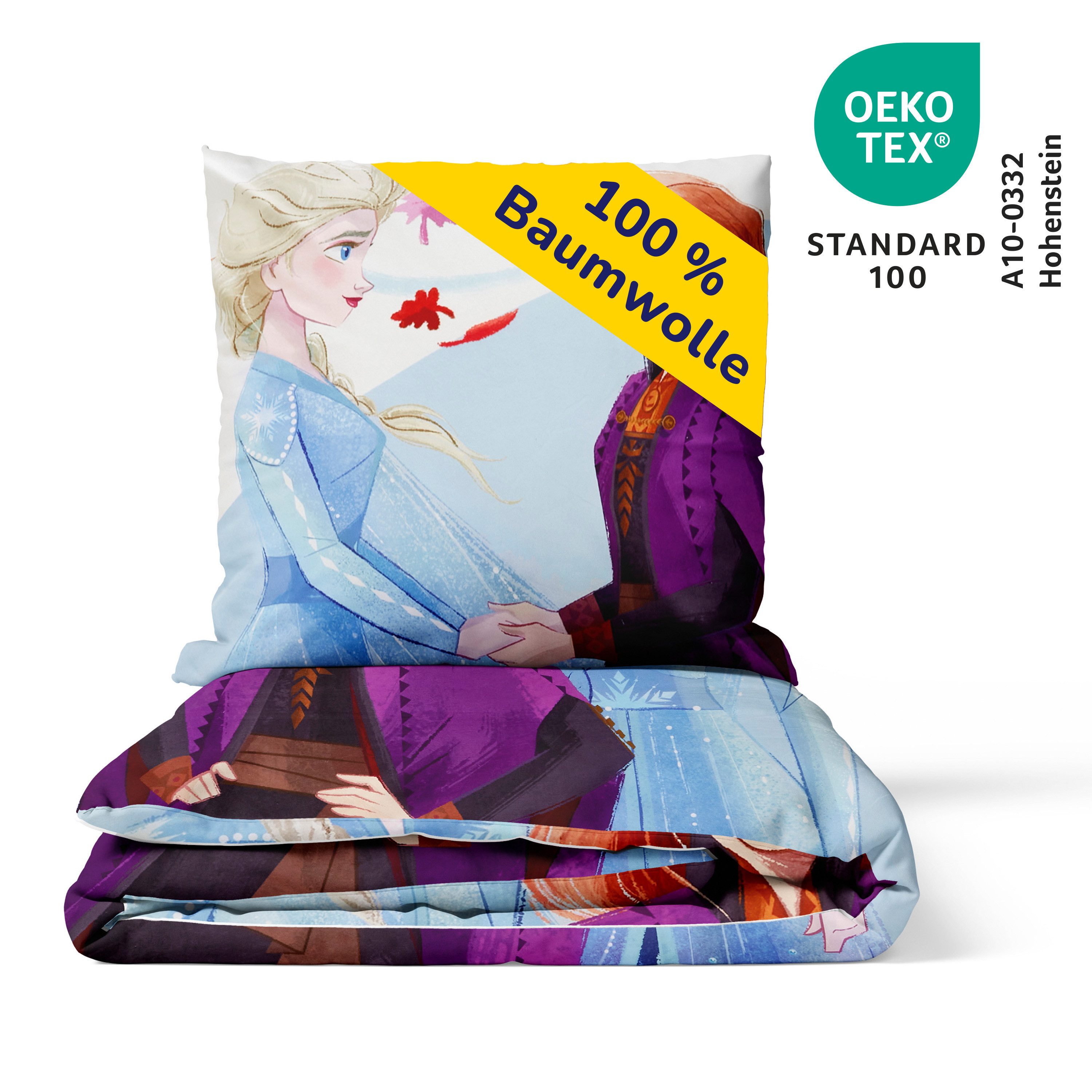 Träumschön Jugendbettwäsche Bettewäsche Set aus Mikrofaser 135x200 cm - Frozen der Kinofilm, Polyester, 2 teilig