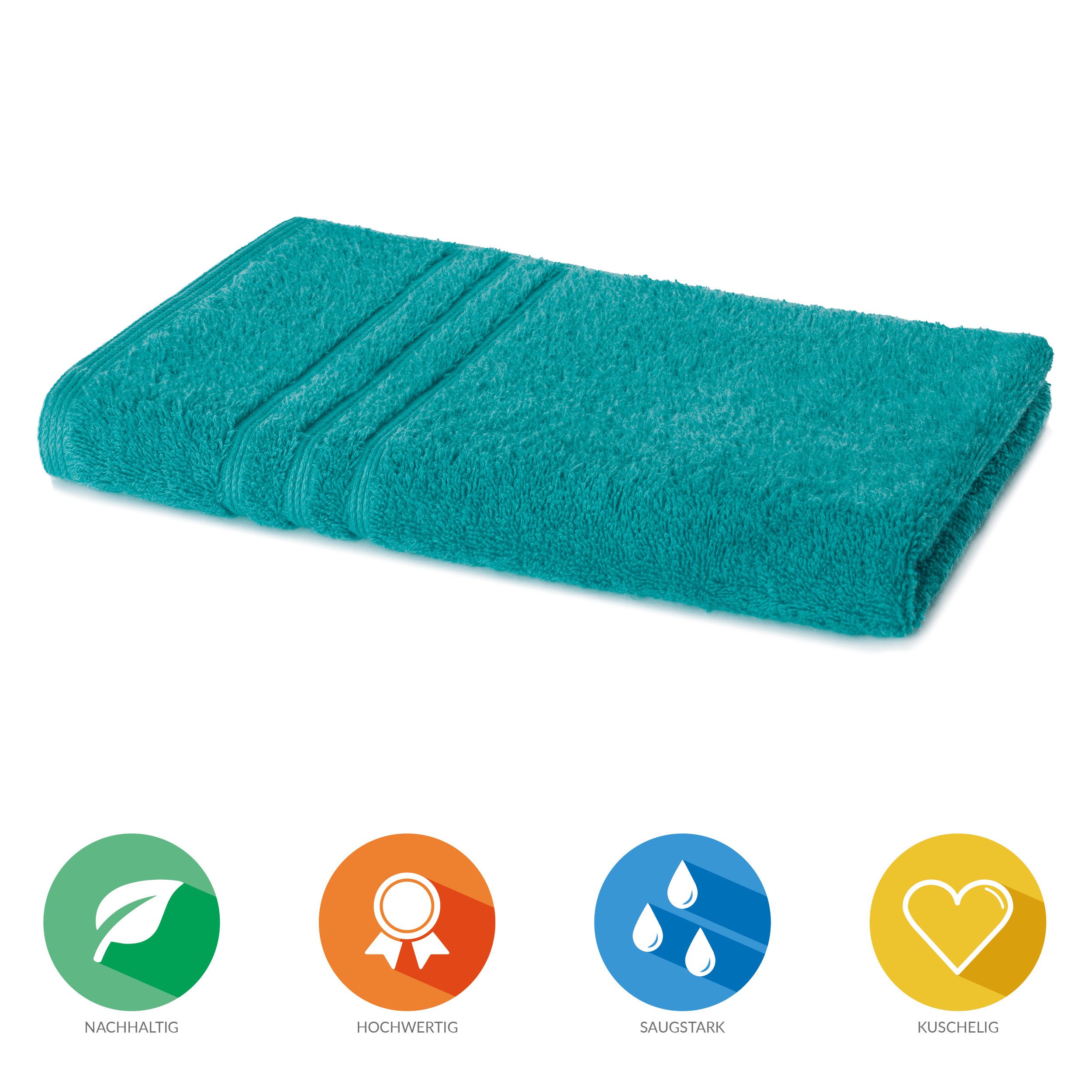 Lavea Handtücher Bali Handtuch 50x100 cm, Sporthandtuch, Fitness-Handtuch, Weiches Bio-Baumwollfrottee (1-St), pflegeleicht, GOTS-zertifiziert, extra saugstark mit 500g/m²