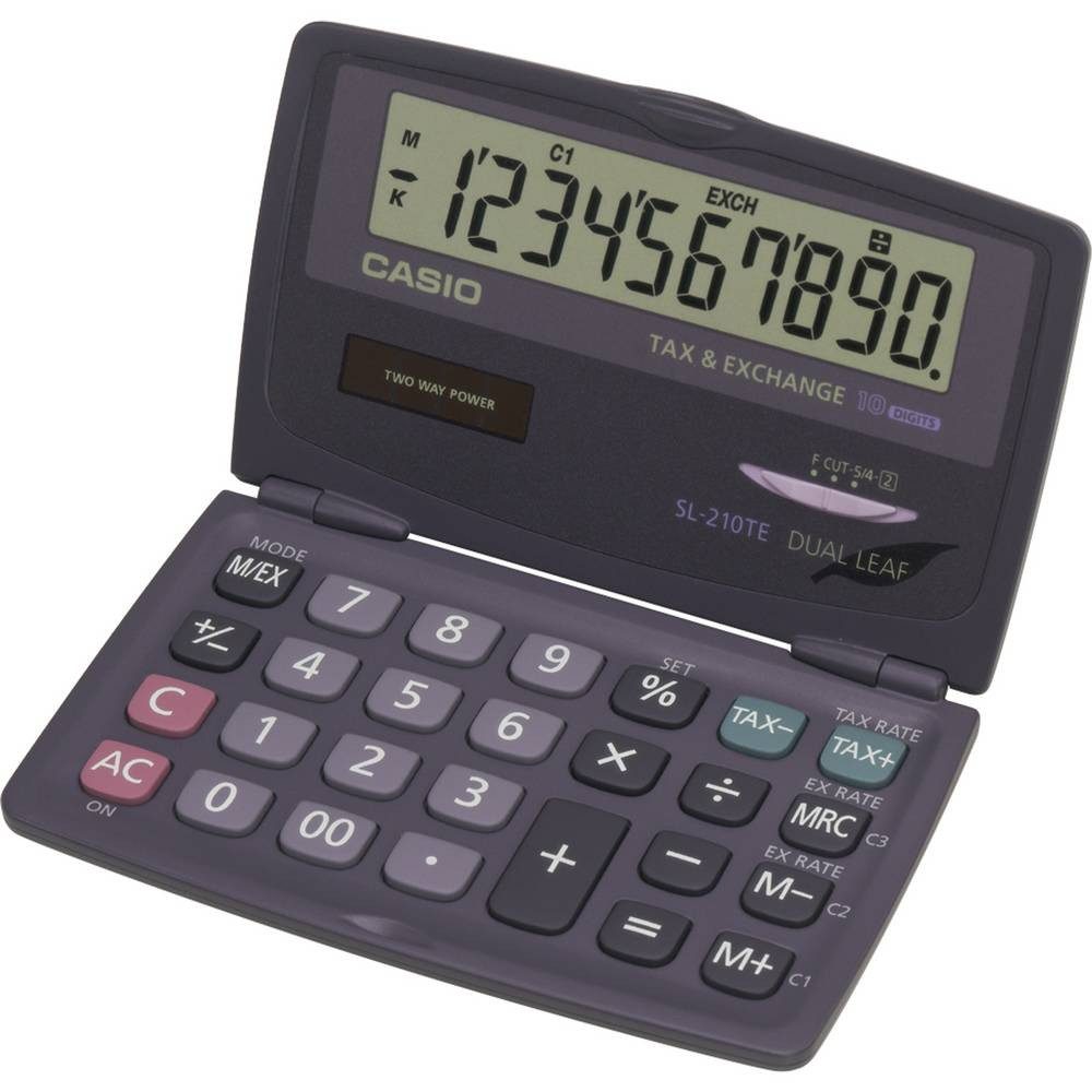 CASIO Taschenrechner Taschenrechner SL-210TE, Schutzklappe, Display kippbar