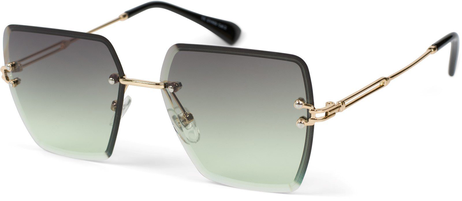 styleBREAKER Sonnenbrille (1-St) Getönt Gestell Gold / Glas Grün Verlauf