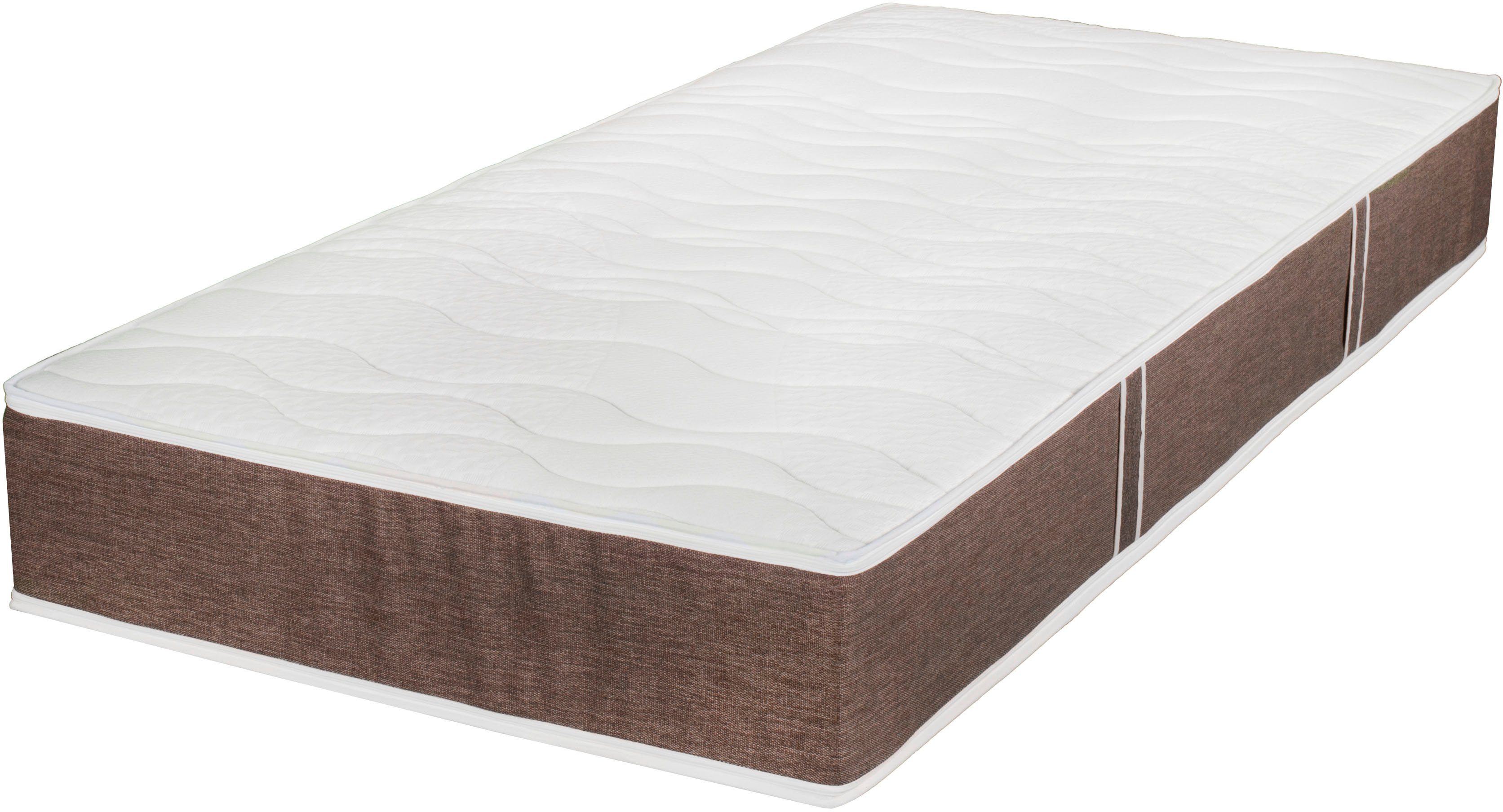 Boxspringmatratze TFK 1000 Variant, Breckle Northeim, 25 cm hoch, 7-Zonen Tonnentaschenfederkern, mit farbigem Border, Made in Germany braun