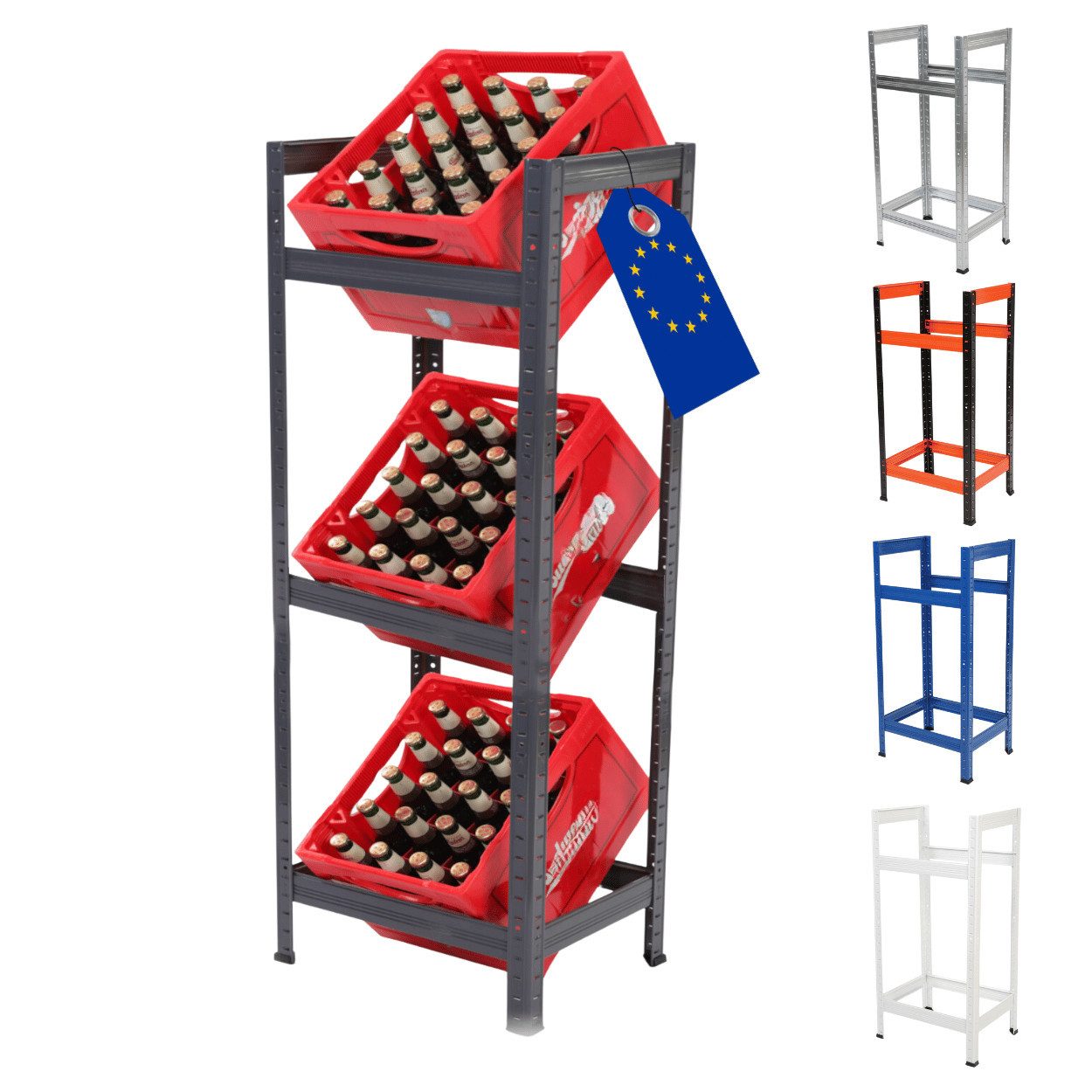 Modo24 Kastenständer Helios Kistenregal Metall, Kellerregal für 2-3 Kisten, günstig online kaufen