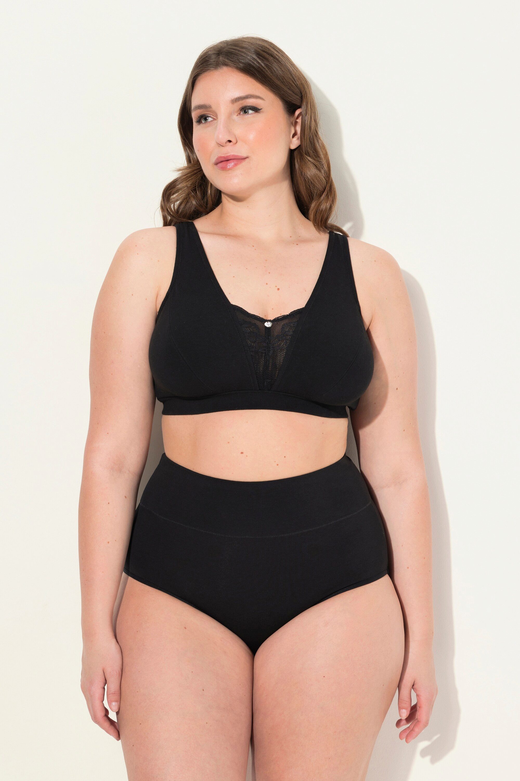 Ulla Popken Bügel-BH Bralette Spitzeneinsatz ohne Bügel