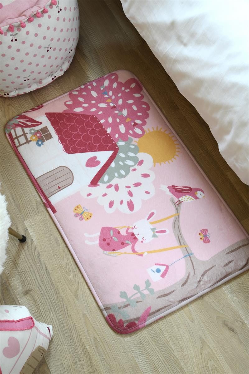 STOF Kinderteppich Kindermatte MATTY, rosa, 45 x 75 cm, Höhe: 10 mm