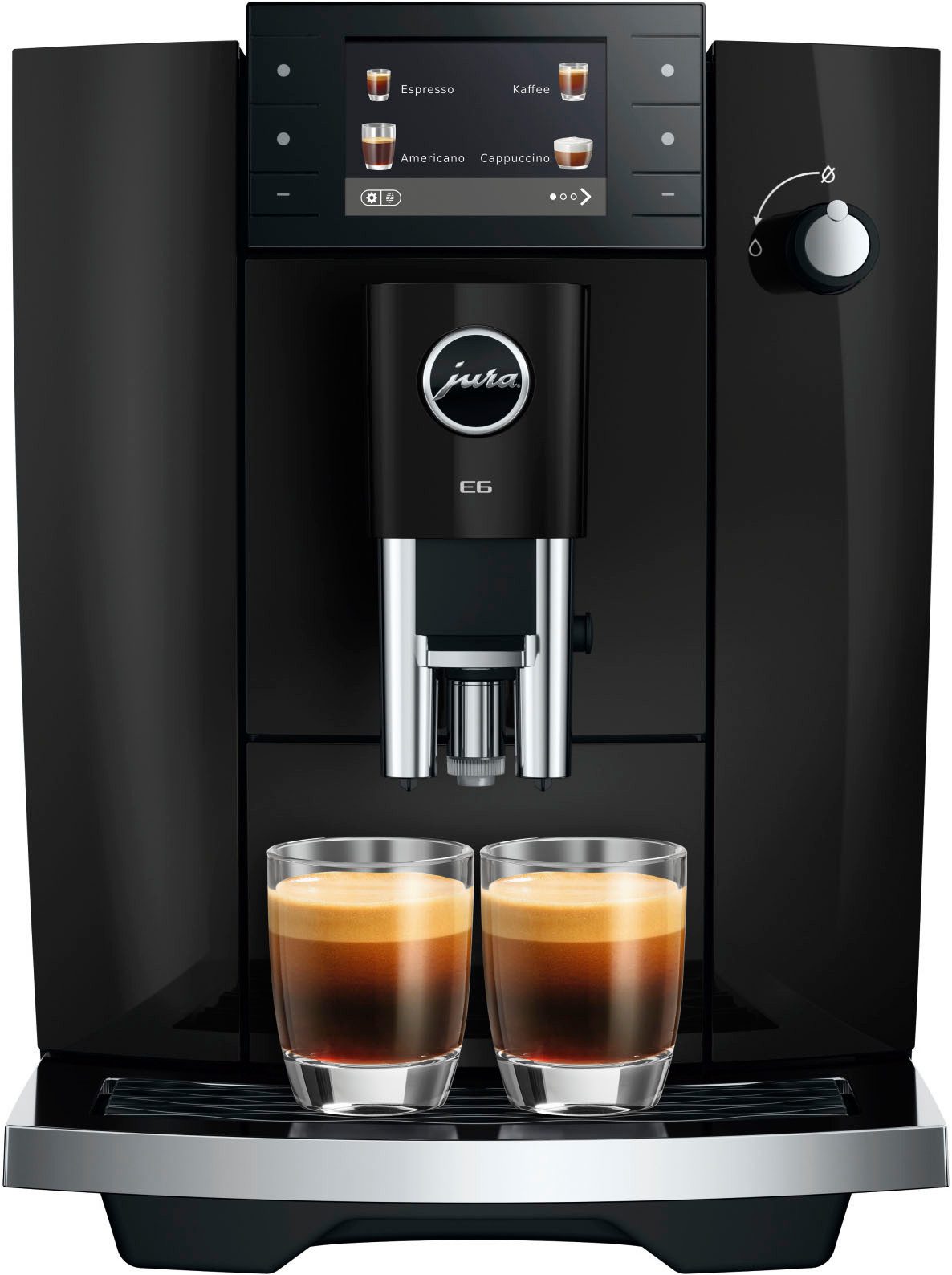 JURA Kaffeevollautomat 15642 E6 (ED), Piano Black, 17 Spezialitäten, Hot&Light Brew, Energiesparmodus