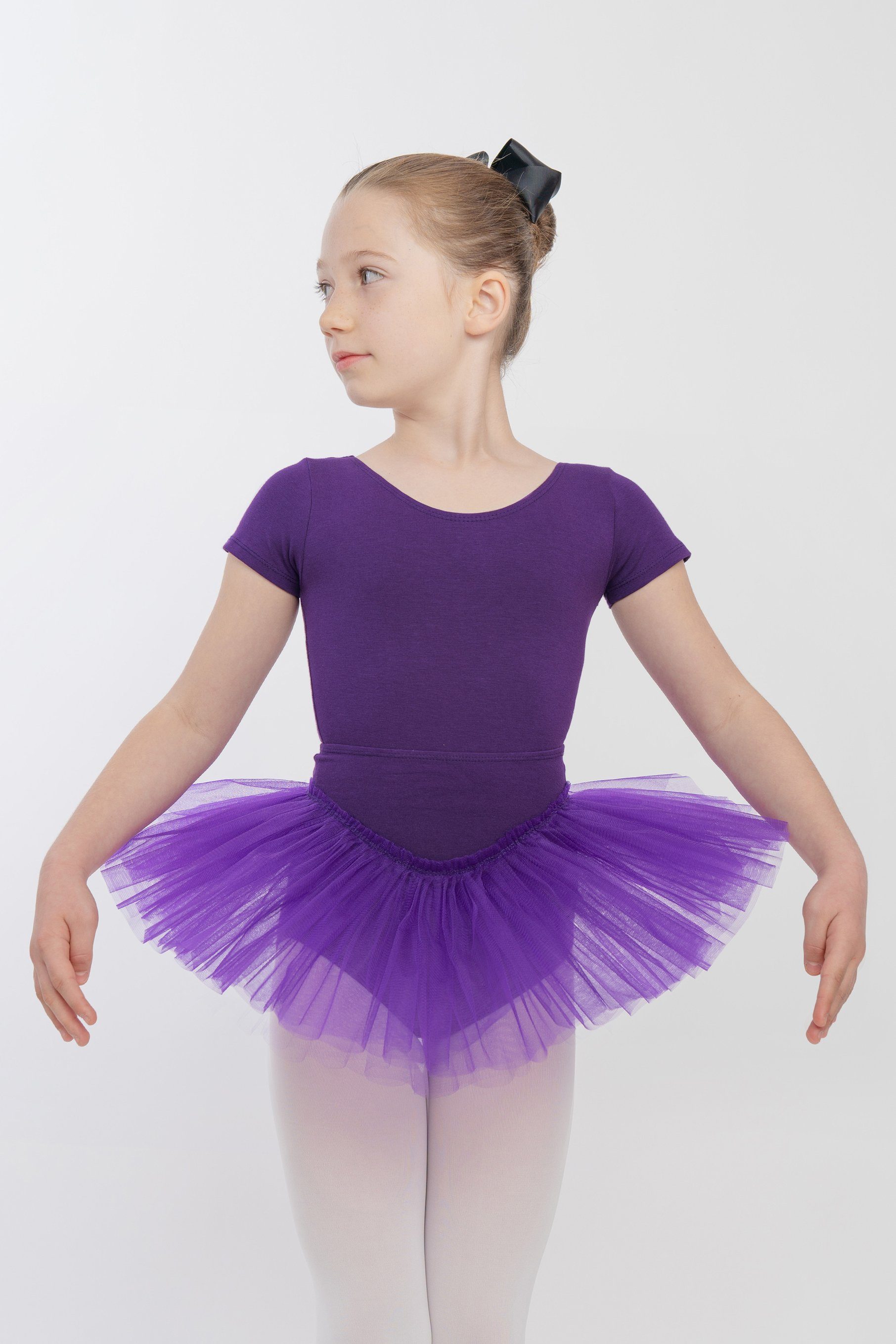 tanzmuster Tüllrock Ballett Tuturock Pia Tutu Ballettrock aus Tüll mit Bund aus Baumwolle lila