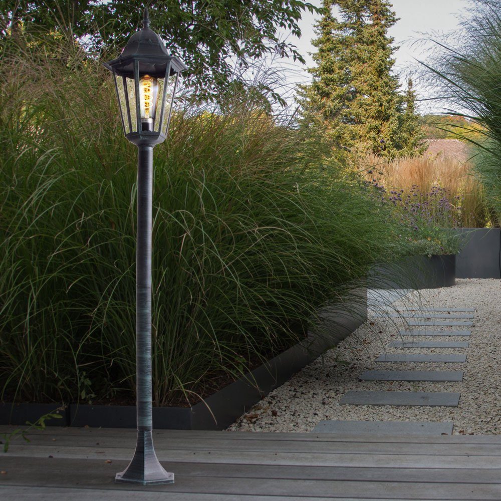 Leuchtmittel Garten LED inklusive, Set LED Außen-Stehlampe, Weg Außen 3er Warmweiß, ALU Beleuchtung etc-shop Lampen Steh Laternen