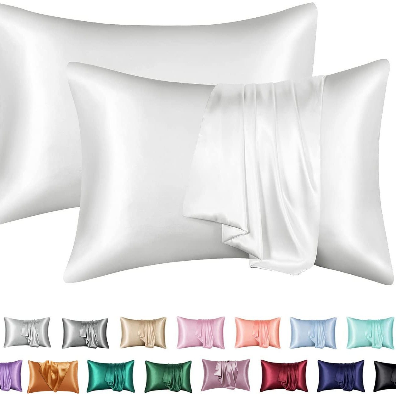 Coonoor Kissenbezüge 2 Stück Satin Kissenbezug günstig online kaufen