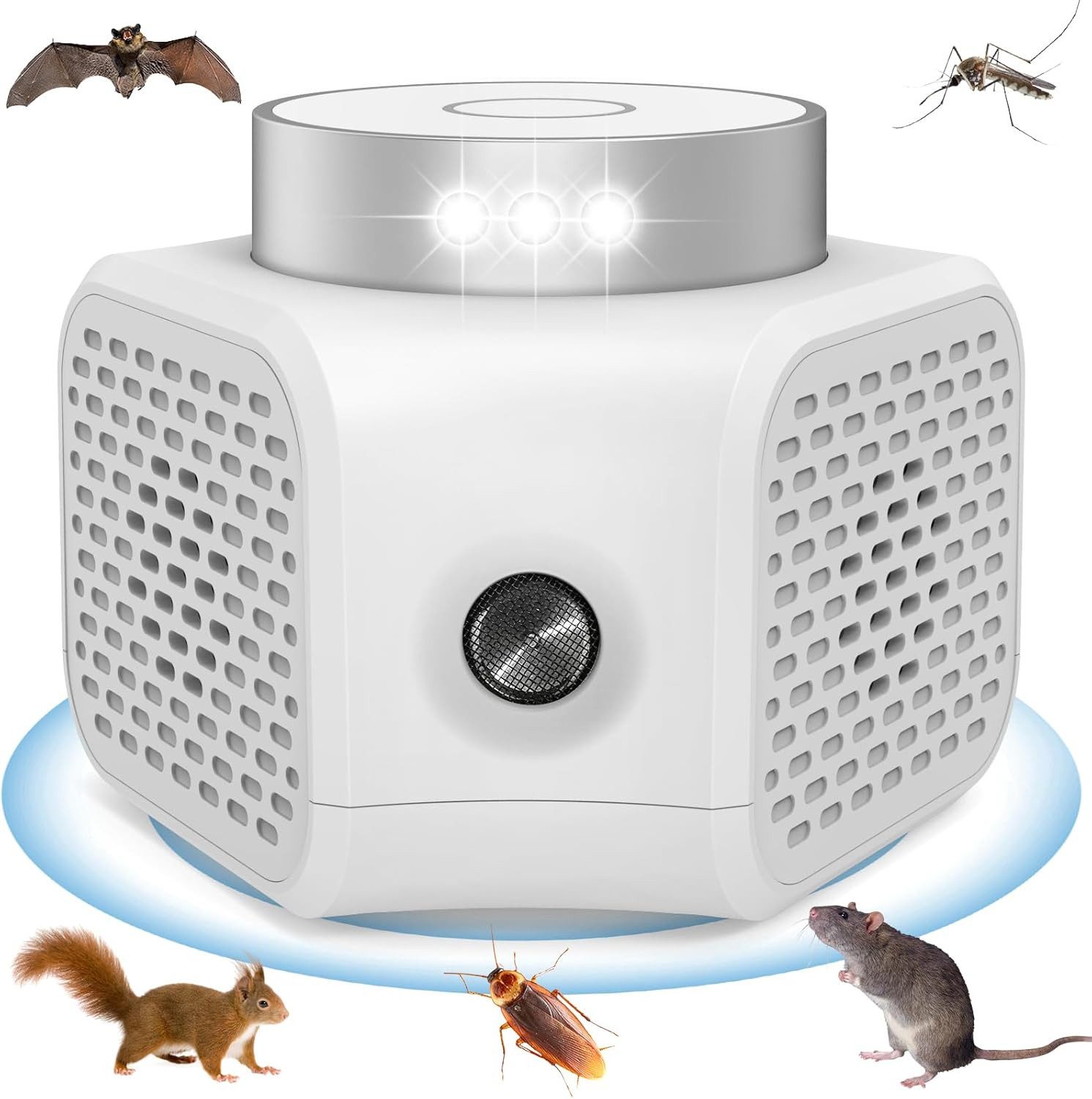 FELIXLEO Ultraschall-Tierabwehr Repel Mice, Ultrasonic Mouse Repellent, 360° Rat Repellent