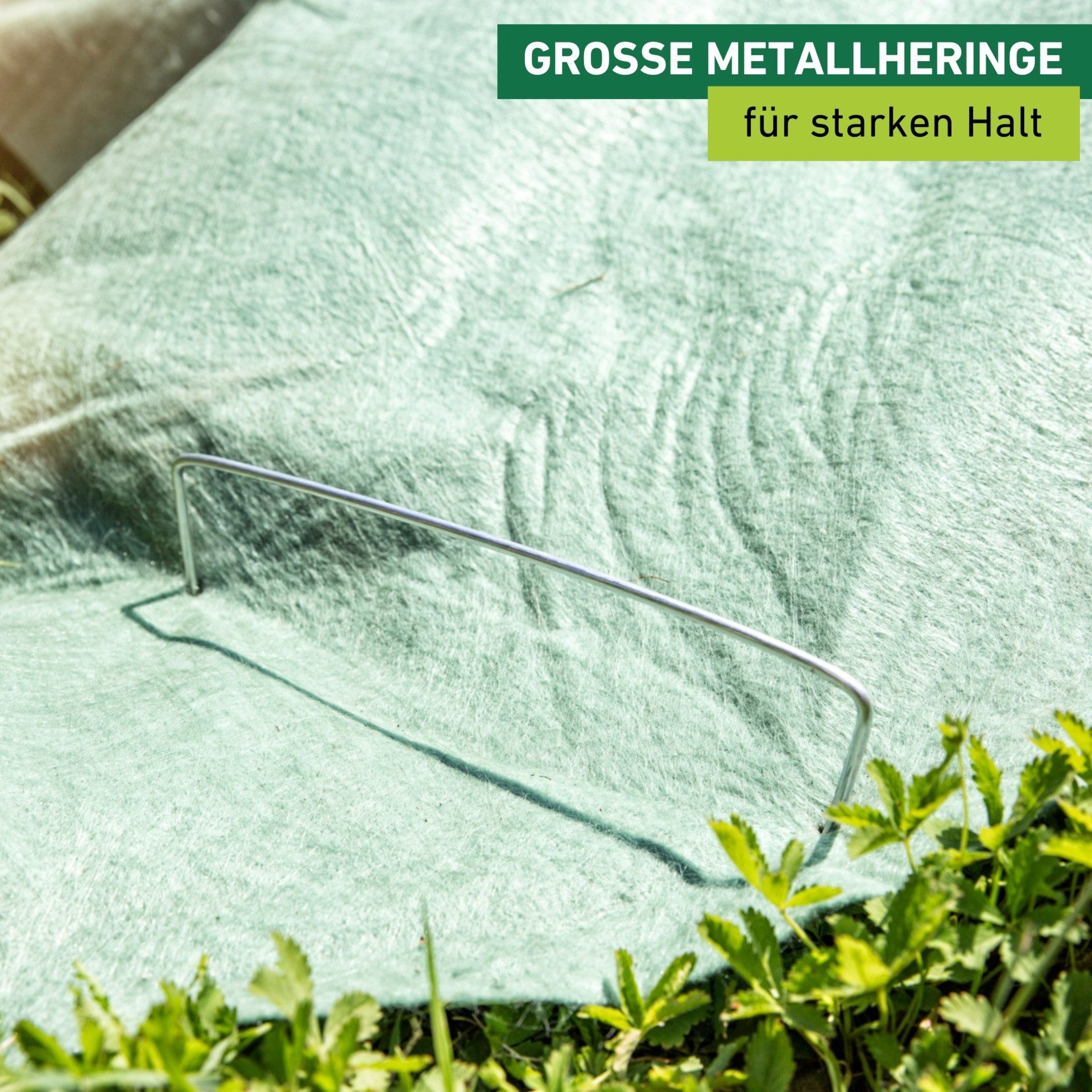 Windhager Gartenvlies Befestigungshering aus Metall, wiederverwendbar, 10 Stk., (Packung, 10-St), Bodenanker für Folien, Vlies, erhältlich in 15 x 25 cm