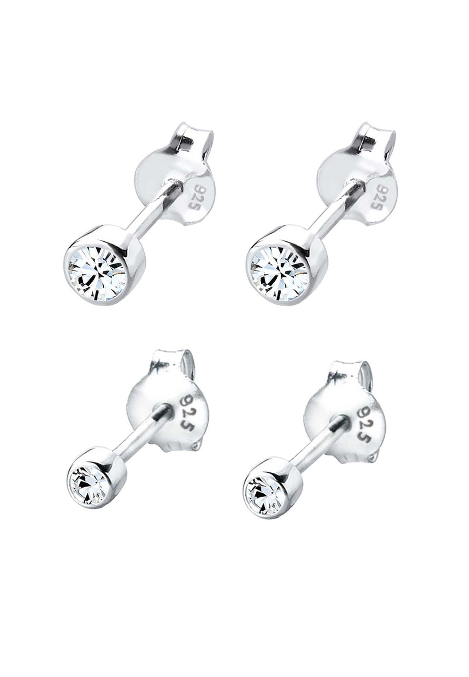 3. Bild von Elli Ohrring-Set Kristalle Basic Ohrstecker Set Silber