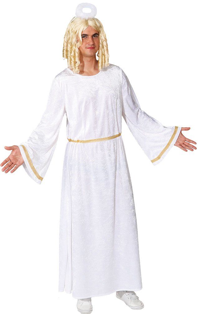 Karneval-Klamotten Engel-Kostüm Herren weiß gold Weihnachtsengel Männerkostüm, Weihnachtskostüm Erwachsene Herrenkostüm Karneval Weihnachten