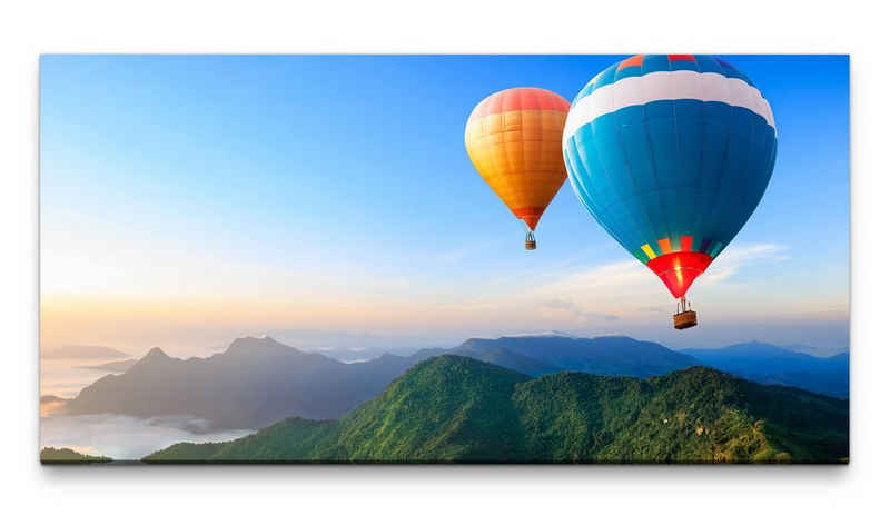 möbel-direkt.de Leinwandbild Bilder XXL Heißluftballons am Himmel 50x100cm Wandbild auf Leinwand