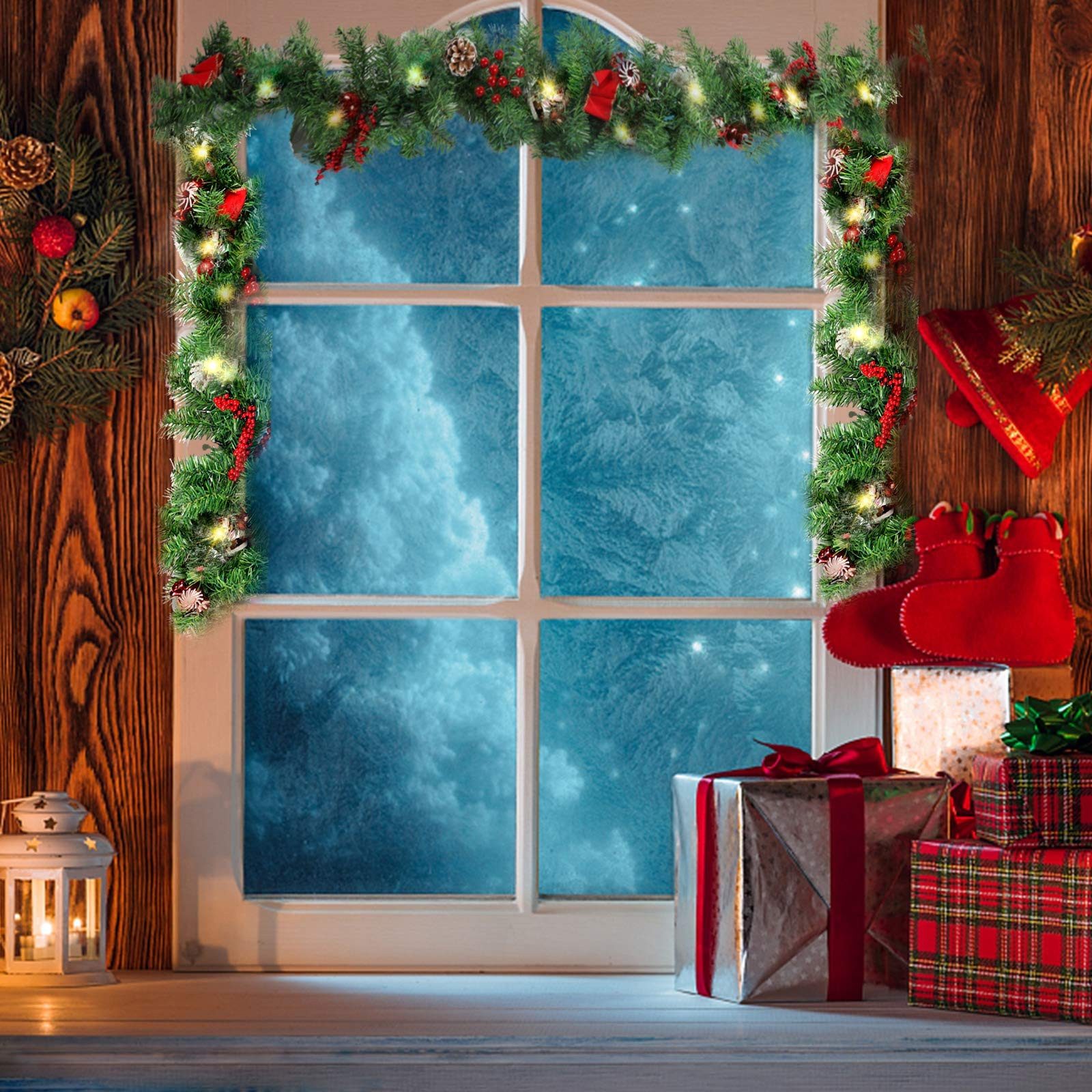 Kunstgirlande Weihnachtsgirlande Künstlicher weihnachtsgirlande geschmückt, günstig online kaufen