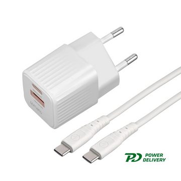 4smarts VoltPlug Duos Mini PD 20W + USB-C Kabel USB-Ladegerät (USB-A USB-C Fast Charge Samsung Galaxy Apple iPhone Huawei Xiaomi Sony)