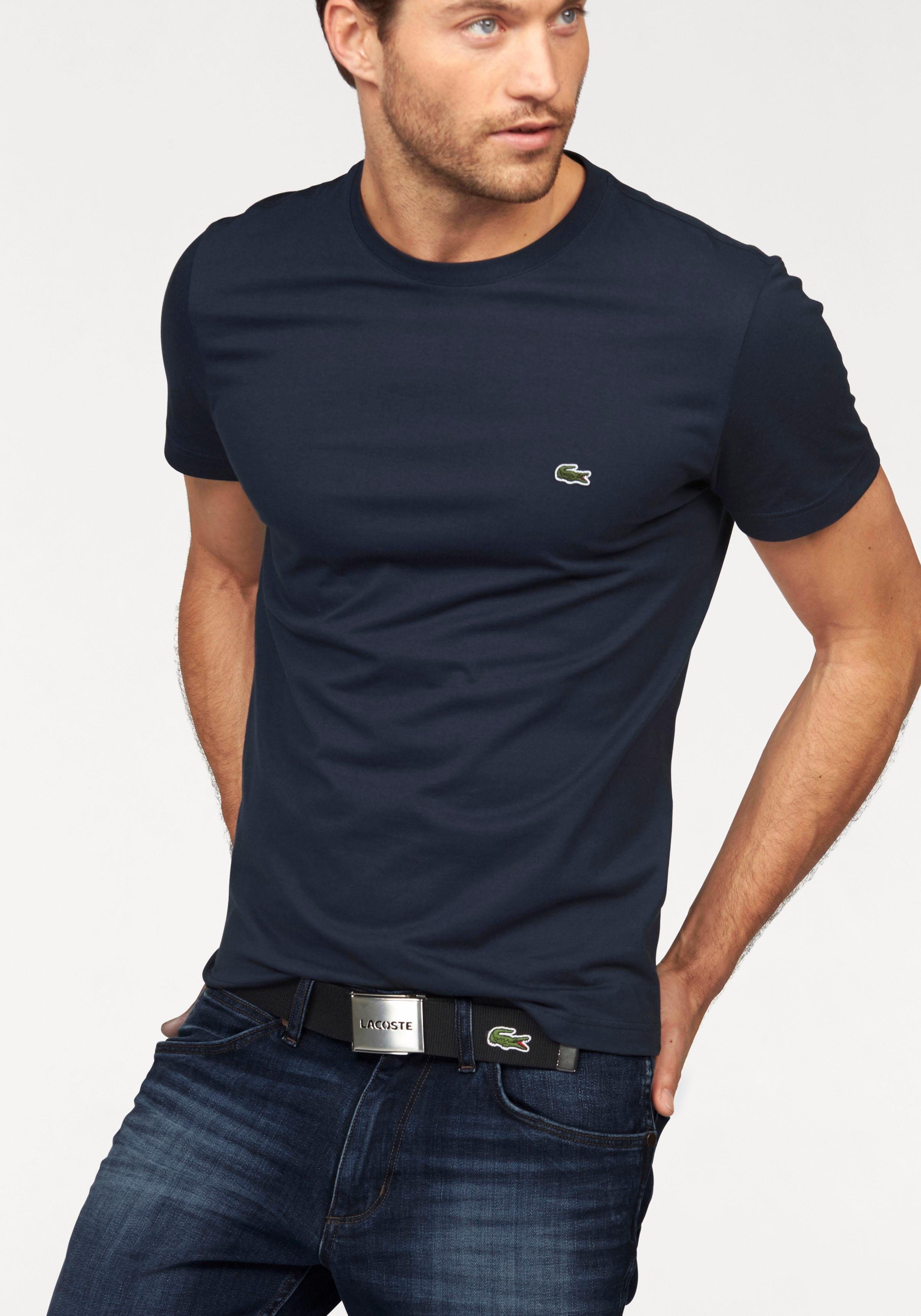 Lacoste T-Shirt (1-tlg) Rundhalsausschnitt mit navy