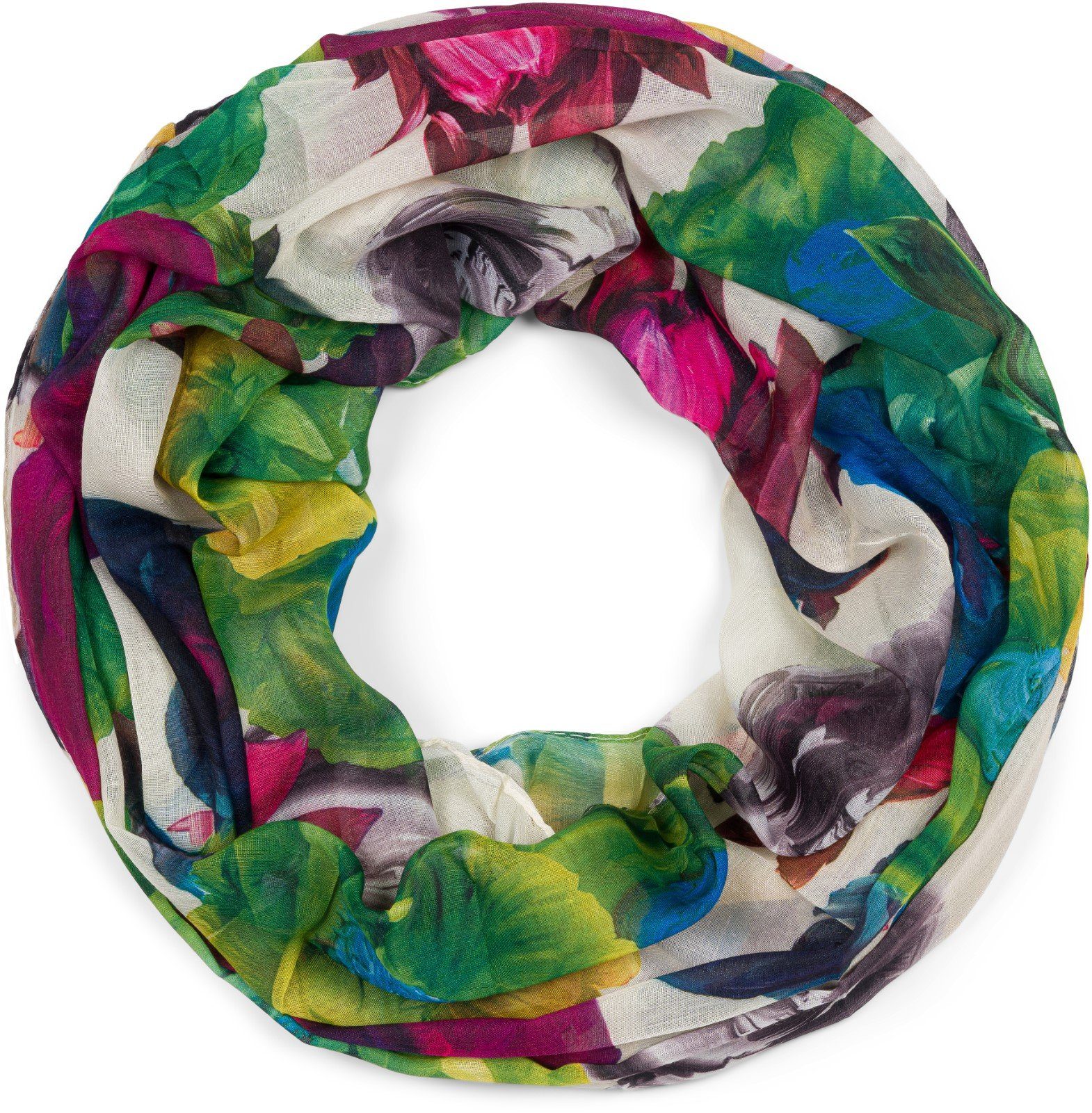 styleBREAKER Loop Loop mit Blumen Muster, günstig online kaufen