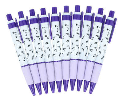 Musikboutique Kugelschreiber, mit Griffmulde, aus Kunststoff, Farbe lila, 10 Stück