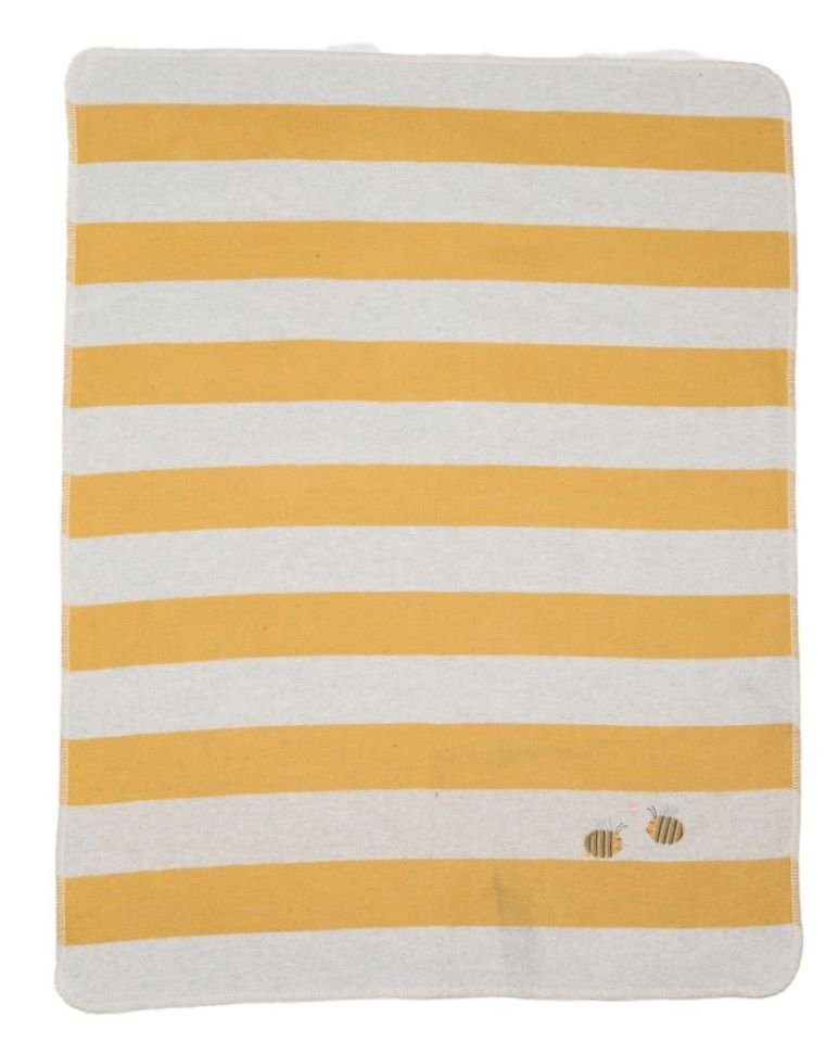 Babydecke Juwel mit Stick 'Streifen/Biene' 70/90 cm, DAVID FUSSENEGGER günstig online kaufen