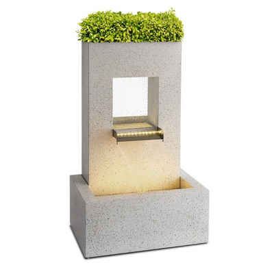 blumfeldt Wasserspiel »Bloomingstone Brunnen Gartenbrunnen Zierbrunnen 20W Pumpe Zink LED«