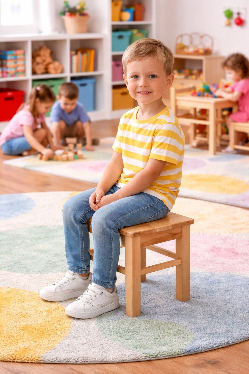 bv-vertrieb Hocker Kinderhocker Hocker Kernbuche massiv Sitzhocker Kinder