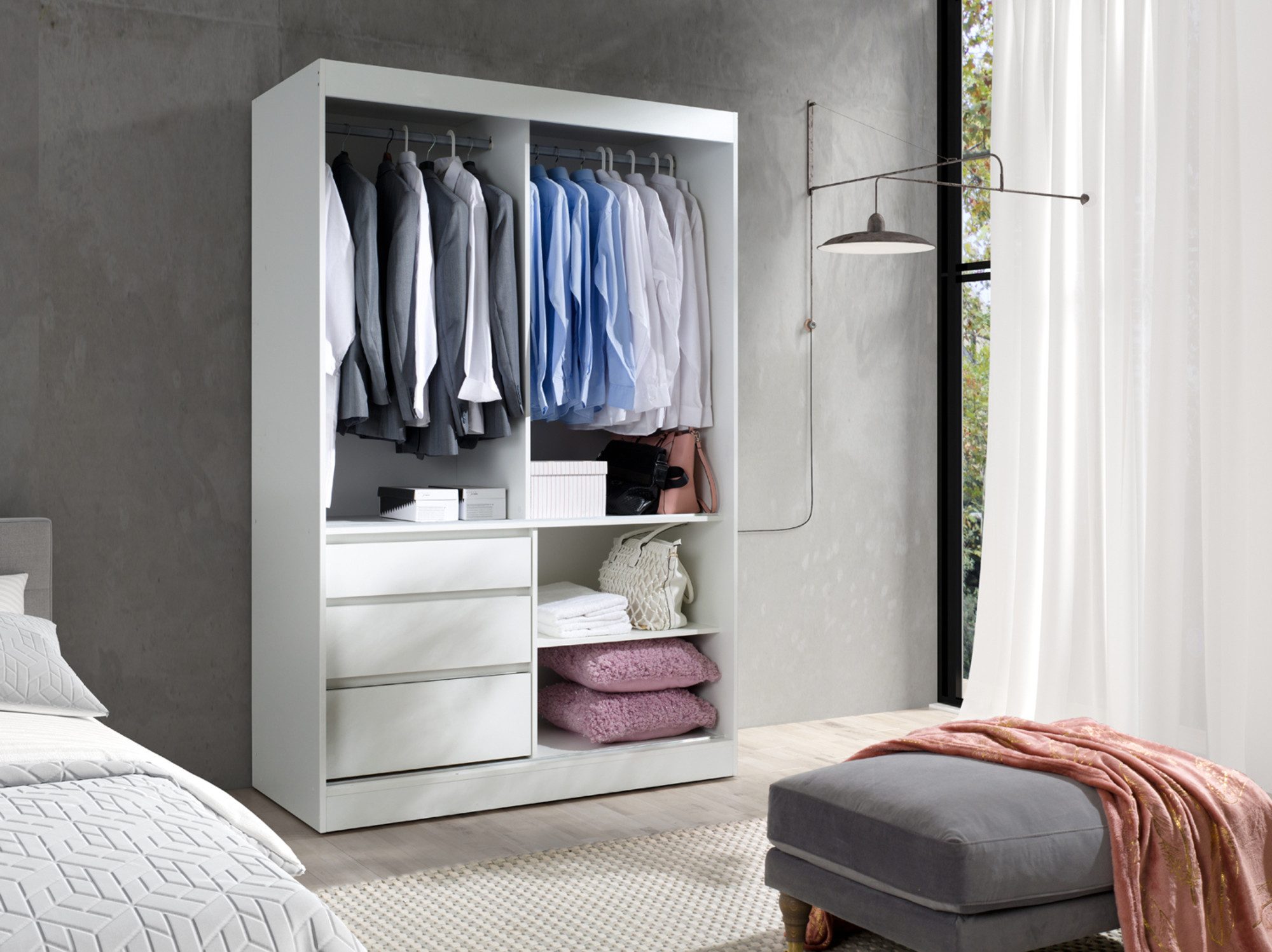 Beautysofa Kleiderschrank Moderner, praktischer Kleiderschrank mit Schublad günstig online kaufen