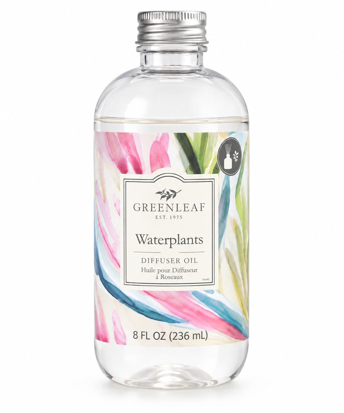 Greenleaf Raumduft Waterplants 236 ml (1-St), Reed Diffuser Oil Nachfüller mit Peddigrohr Stäbchen
