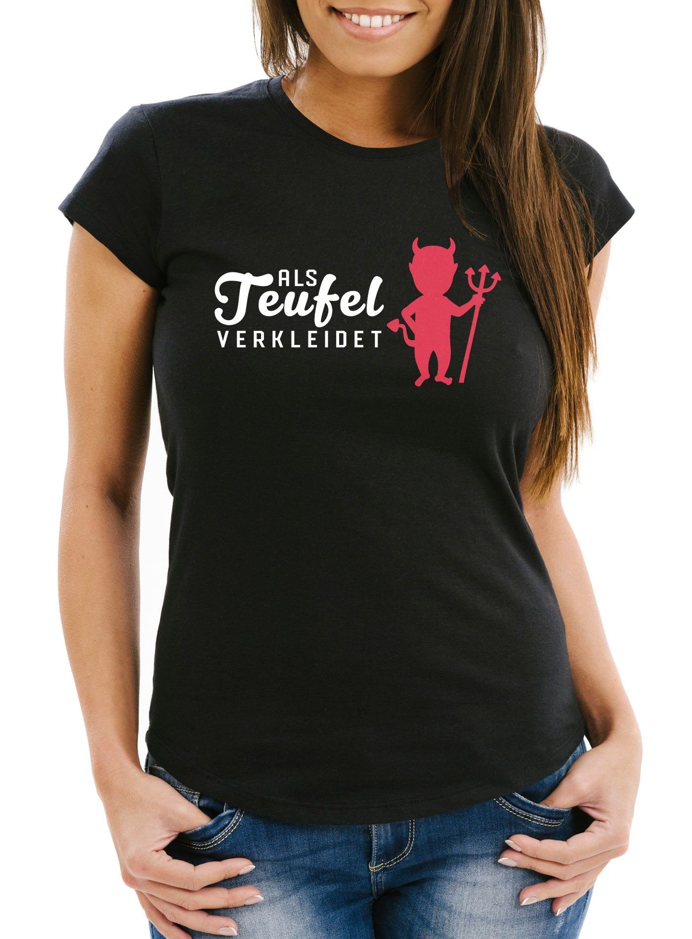 MoonWorks Print-Shirt Damen T-Shirt Verkleidet als günstig online kaufen