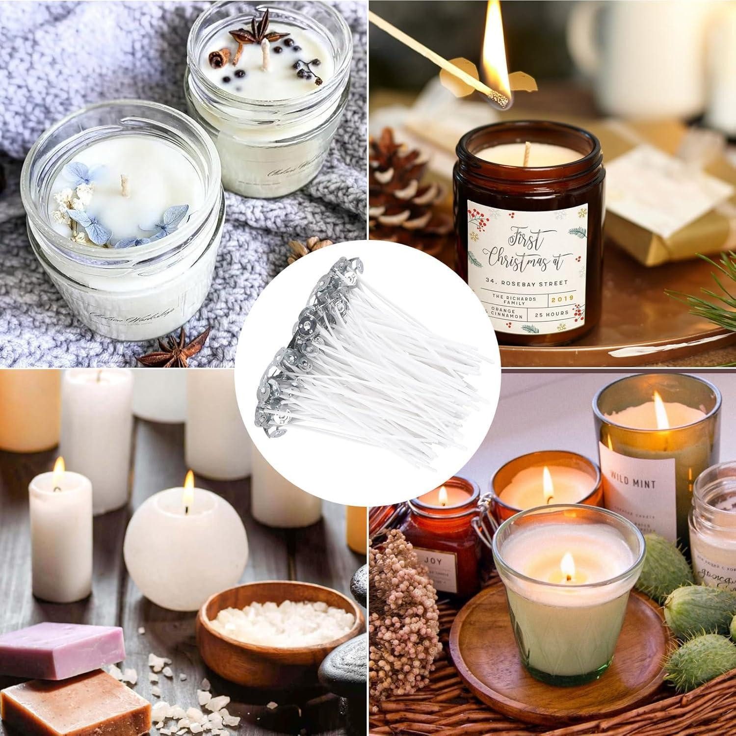 LuxusKollektion Formkerze Kerzendochte 12cm 100 100 x Kerzendochte 12cm mit Dochthalter