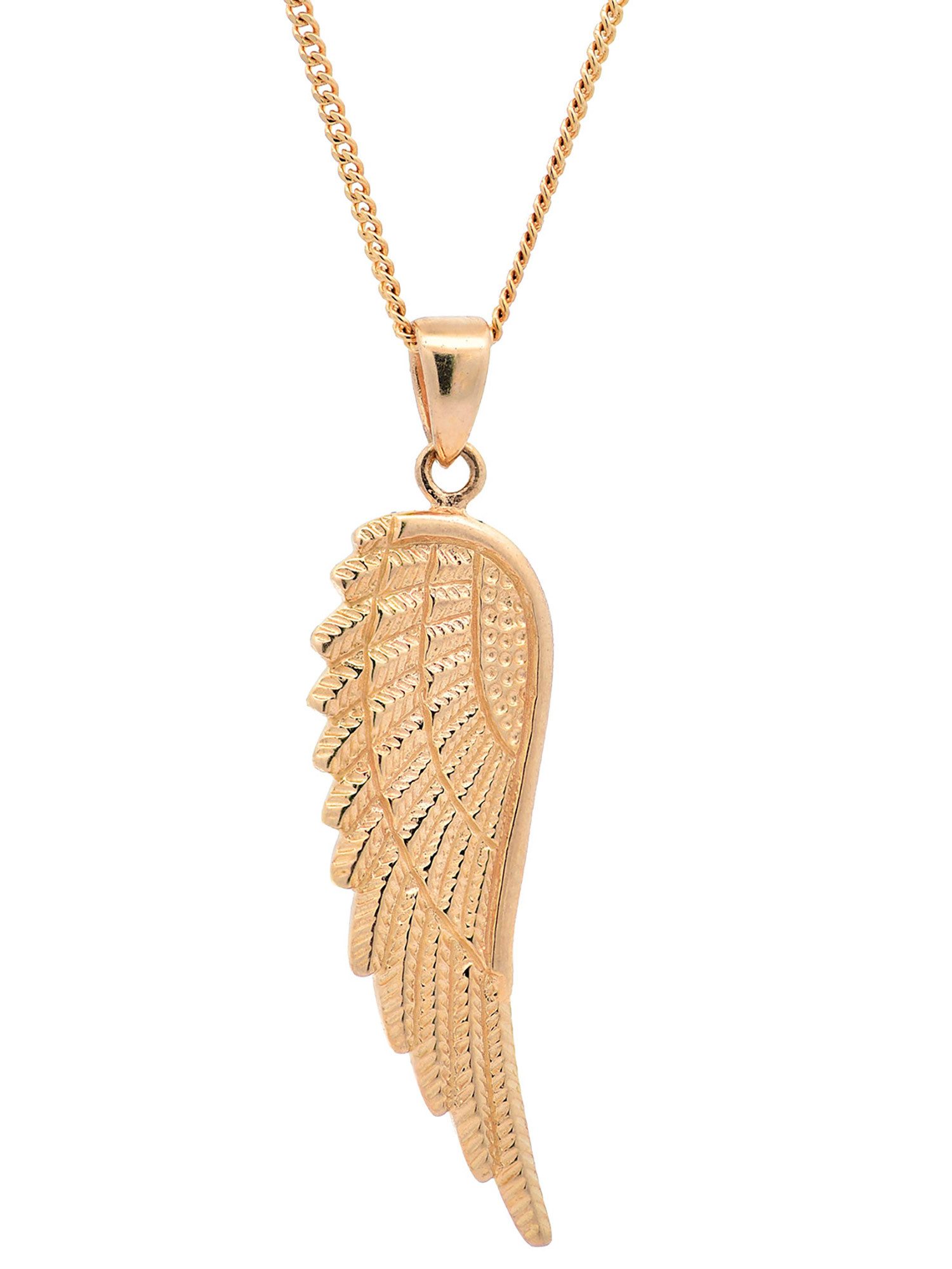 Kettenanhänger Anhänger Flügel mit 1,1 mm Goldkette 36 cm massiv 585 - 14 Karat Gold