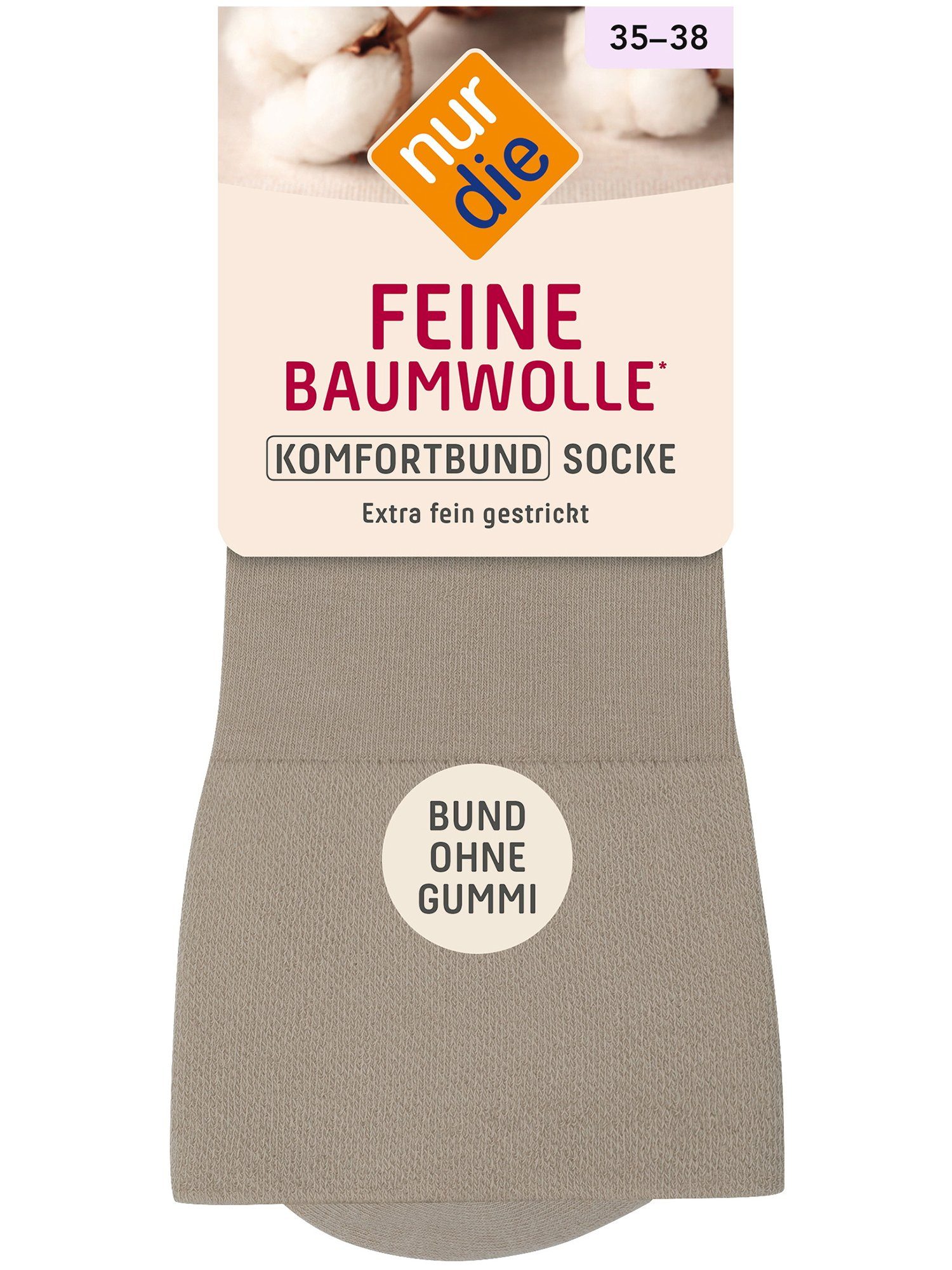 Komfort Nur (1-Paar) Freizeitsocken Die Baumwolle beigegrau Feine