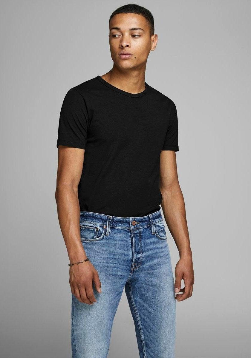 Jack & Jones T-Shirt JJEBASIC mit schmaler Passform für jeden Tag unifarben, modisch, schmal, Baumwollmischung, Rundhals. Reduzierter Preis € 10,99. Unverbindliche Preisempfehlung € 17,99