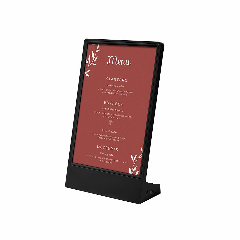 Showdown Displays LED L Aufsteller - A5 Hochformat Schwarz Pull-Up-Leinwand