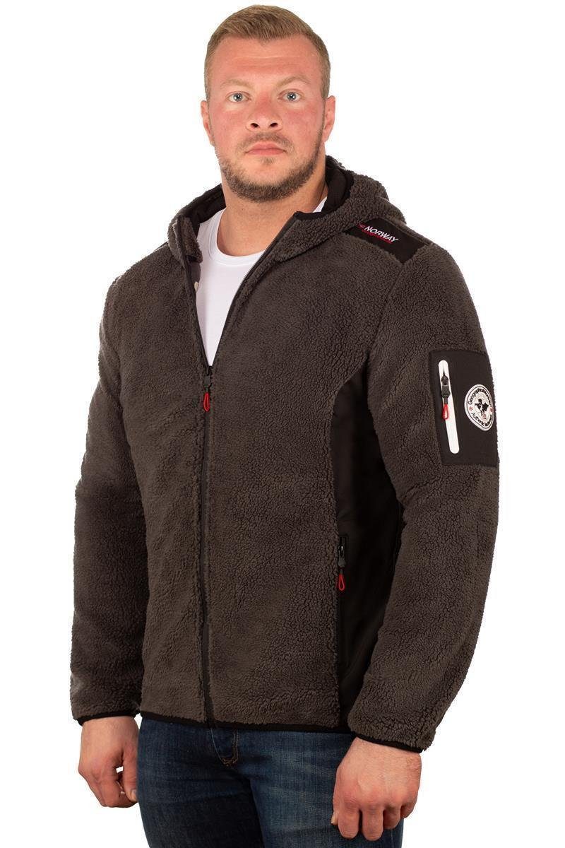 Geographical Norway Fleecejacke Herren Regular Fit Jacke batufour Modisches Design mit Norwegen Fahne auf dem Reißverschluss – Bild 4 von 4