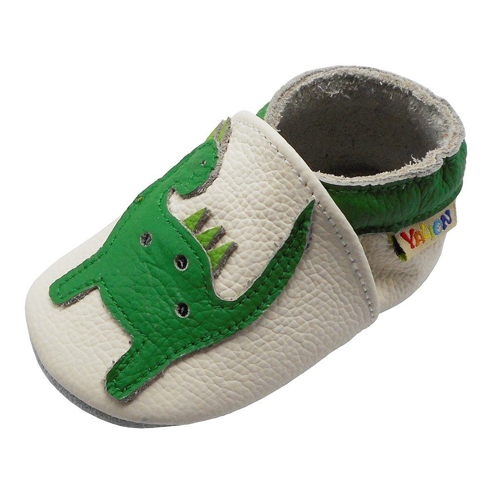 Yalion Weiche Leder Krabbelschuhe Lauflernschuhe Lederpuschen Hausschuh aus echtem Leder