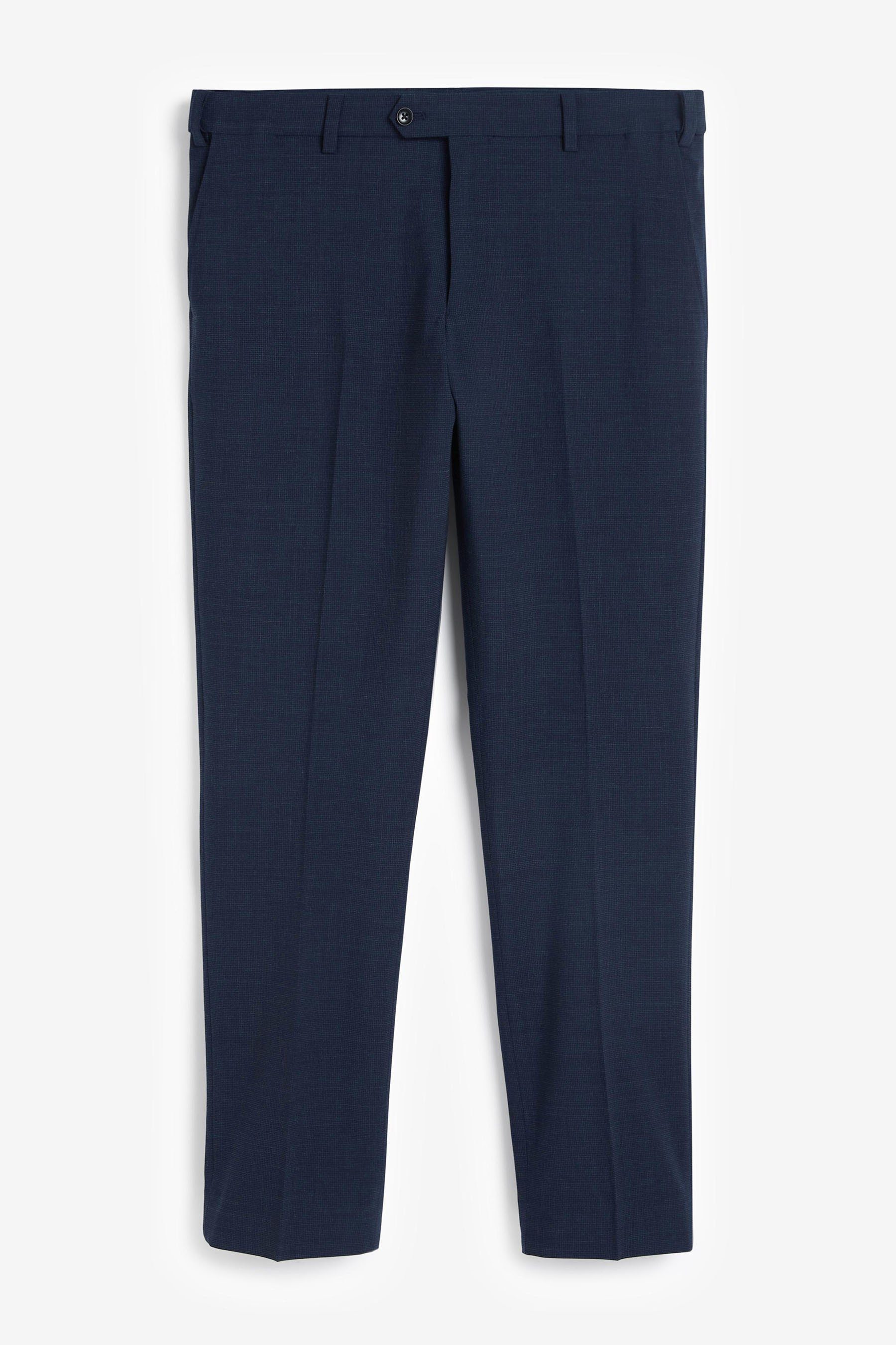 Blue Wolle Navy Fit Anzughose Next Signature Anzughose (1-tlg) Motionflex aus Slim