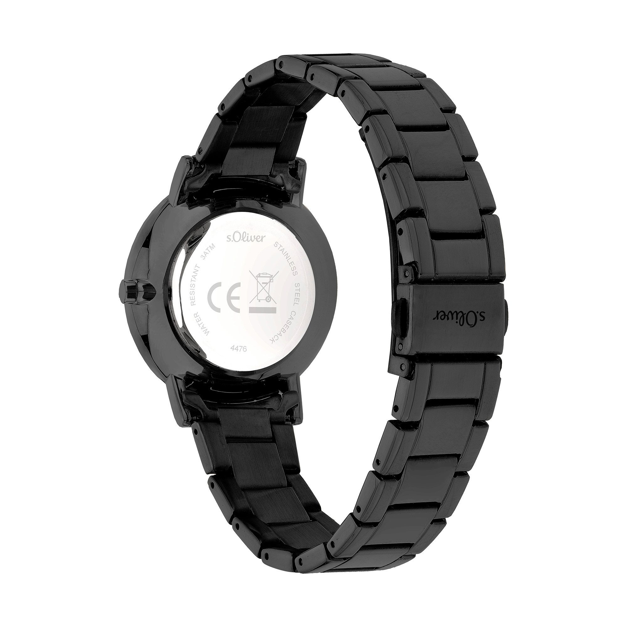 s.Oliver Quarzuhr Modern Basics SO-4476-MQ, Armbanduhr, Damenuhr, Edelstahlarmband, analog
